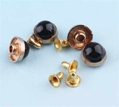 Black Double Caped Rivets 10mm Rivets With 3 Setting Tools Etsy
