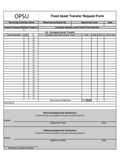 Asset Transfer Form 4 Free Templates In Pdf Word Excel Download
