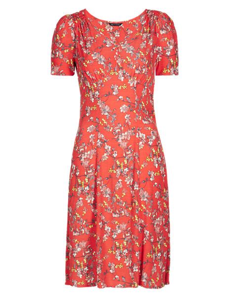 Floral Fit And Flare Dress Mands Collection Mands