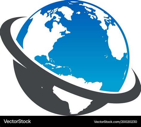 Global Planet Earth Logo Icon Royalty Free Vector Image