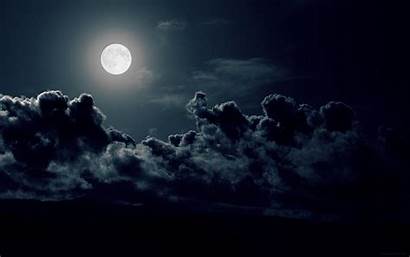 Dark Night Soul Moon Rose Sky Clouds
