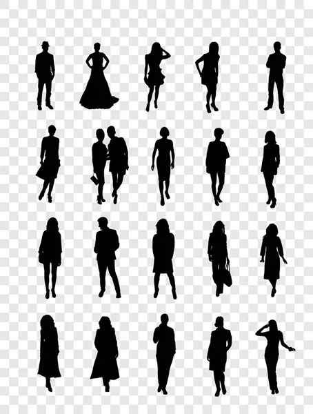 High Quality Posing Silhouettes Vector Illustration — Stock Vector