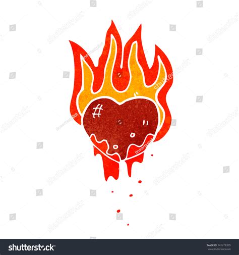 Flaming Heart Symbol Stock Vector Royalty Free 141278335 Shutterstock