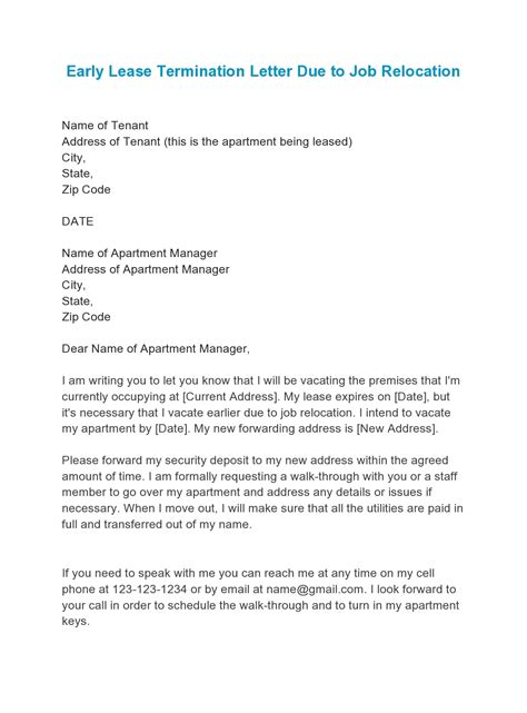30 Best Early Lease Termination Letters Templatearchive