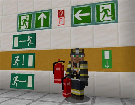 Made Exit Signs And Fire Extinguisher 3d Models Rminecraft