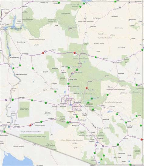 Arizona Map With Milepost Markers Map