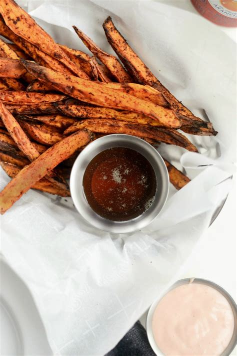 Place the potatoes in one layer if possible so that the hot air can circulate and hit all surfaces of the frozen fries. Air Fryer Crispy Sweet Potato Fries