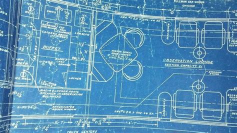 Missourikansastexas Railroad 1946 Lounge Car Floor Plan Blueprint St