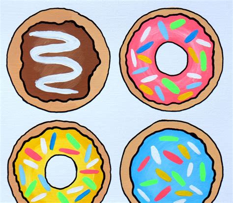 Donuts 3 Pop Art Painting On A4 Paper Artfinder