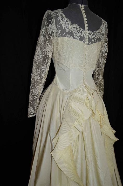 1890s Victorian W Pleated Bustle Andtrain Vintage Wedding Wedding