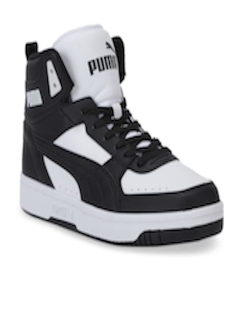 Buy Puma Unisex Black And White Colourblocked Leather Sneakers Casual
