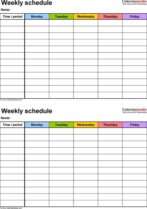 Printable Blank Weekly Employee Schedule Calendar Inspiration Design