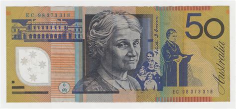 Australian 1998 50 Dollar Macfarlane Evans Polymer Banknote Sn Ec 983