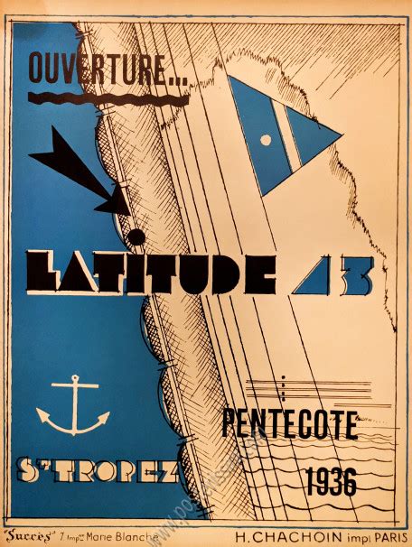 Affiche Ancienne Originale Latitude 43 Saint Tropez Posterissim