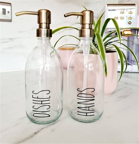 500ml Clear Glass Bottles Shampoo Conditioner Metal Pump Etsy Uk