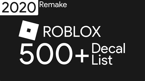 500 Decals Roblox Decals Id List Youtube