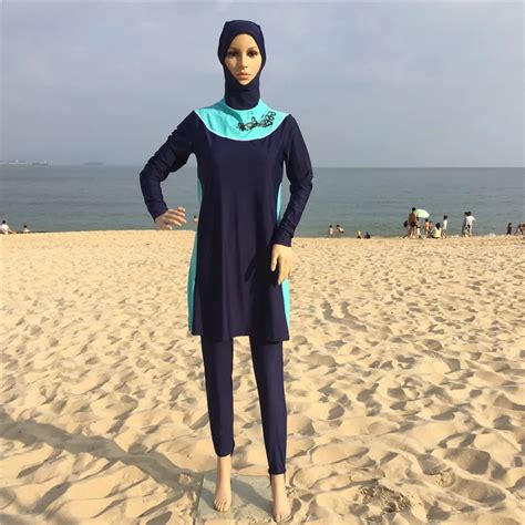 Modest Muslim Swimwear Hijab Muslimah Women Plus Size Islamic Swim Wear Swimsuit Surf Wear Sport
