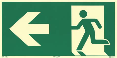 Emergency Exit Arrow Left Sign Iso 7010 Baden Consulting