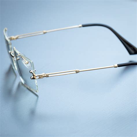 men s gold clear lens sophisticated square rimless rectangle eye glasses ebay