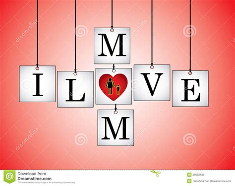 Concept Illustration Of I Love Mother Mom On Han Stock Vector Illustration Of Mothers Heart