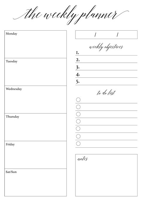 Free Minimalist Planner Printables Free Printable Templates