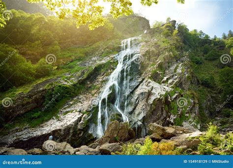 Majestic Water Cascade Of Powerscourt Waterfall The Highest Waterfall