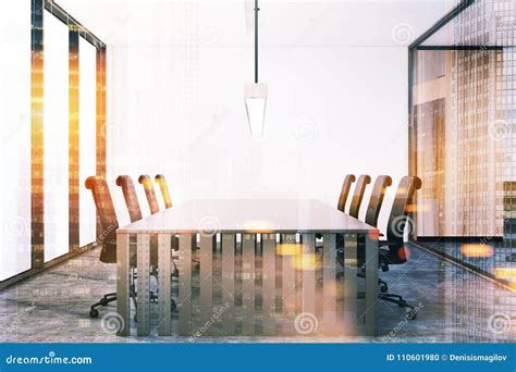 Futuristic Meeting Room Interior Toned Stock Illustration