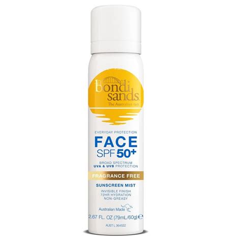 Bondi Sands Face Spf 50 Fragrance Free Sunscreen Mist 79ml Buy Online In Australia Chemist