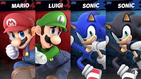 Super Smash Bros Ultimate Mario Luigi Vs Sonic Shadow YouTube