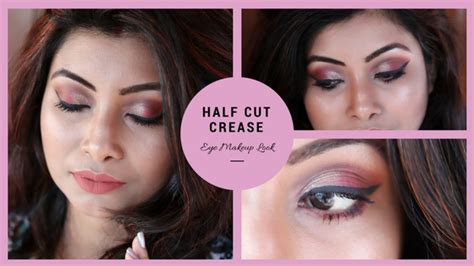 Half Cut Crease Eye Makeup Look Step By Step Tutorial Through My Pink