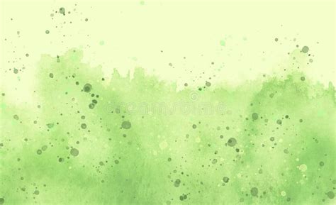 Watercolor Abstract Green Spot Blot Colorful Vintage Background