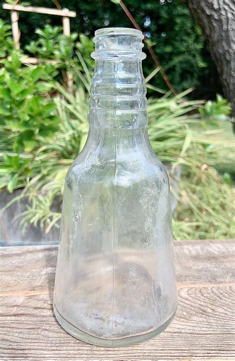 Antique Atlas Hazel Clear Glass Bottle Art Deco Styling Etsy