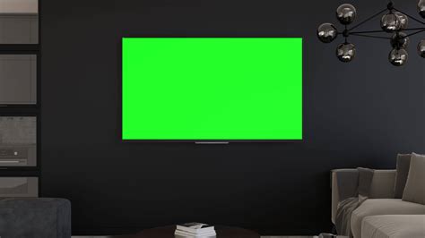 Tv Led Com Tela Verde Em Branco Pendurada Na Parede Em Casa Vídeo De