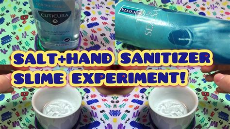 Diy How To Make Slime With Salt And Hand Sanitizer Experiment Without