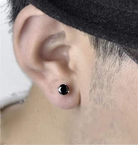 Schwarze Onyx Ohrringe Für Mann Sterling Silber Herren Schmuck Personalisierter Schmuck
