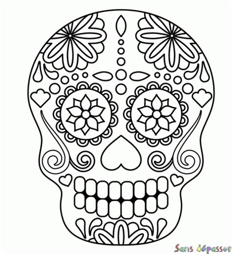 Coloriage Squelette mexicain Sans Dépasser