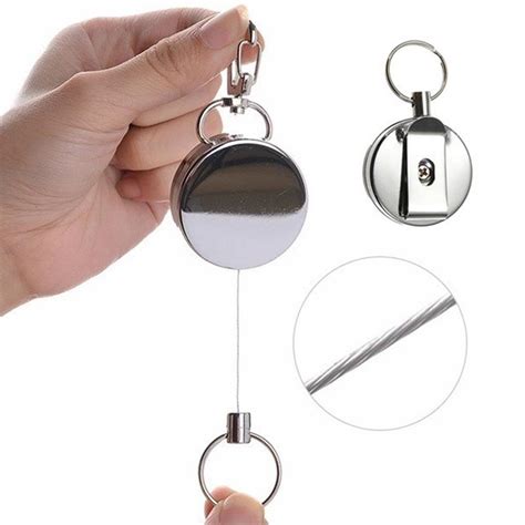Buy 60cm Resilience Retractable Wire Rope Anti Lost Key Chain Ring