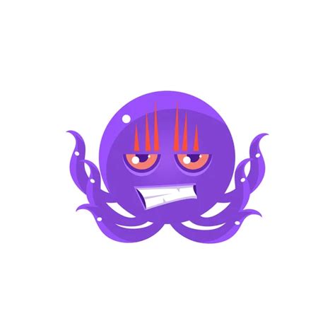 Lustiger Oktopus Mit Kopfschmerz Emoji Vektorgrafik Lizenzfreie