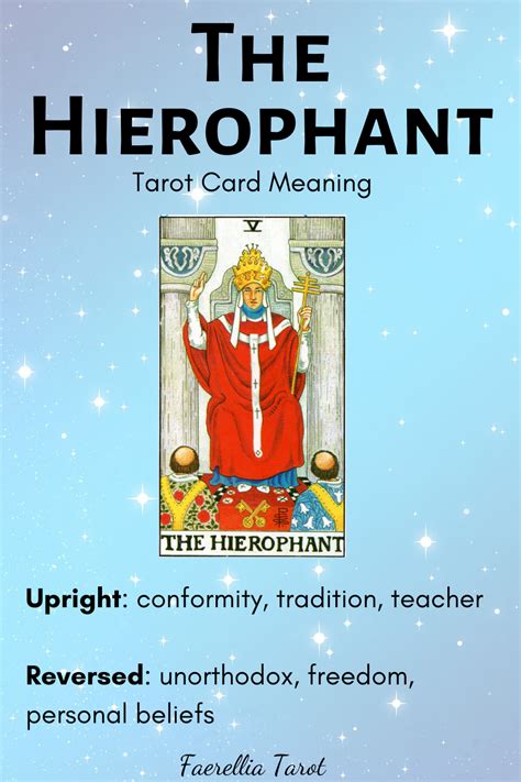 The Hierophant Tarot Card Meaning In 2020 Tarot Card Meanings The