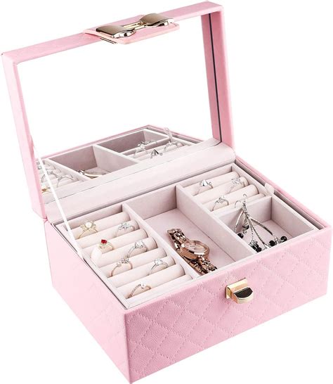 Riro Jewelry Box Organizer For Women Girls 2 Layers