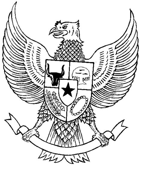 Garuda Pancasila Indonesia National Emblem Symbol Vector Outline