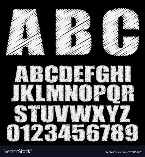 Shaded Font Alphabet Font Type Letters And Vector Image