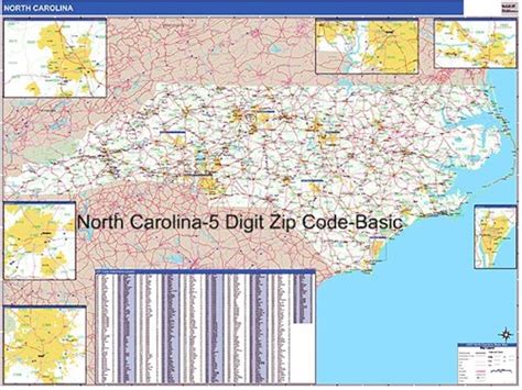 North Carolina Zip Code Map From