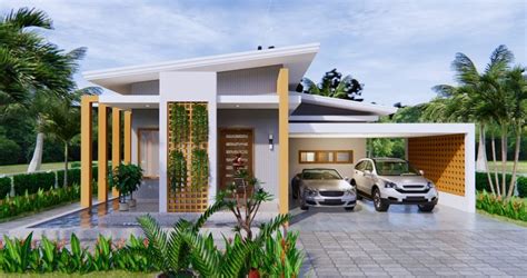 Contemporary Two Bedroom House With Dynamic Shed Roof Pinoy House Designs