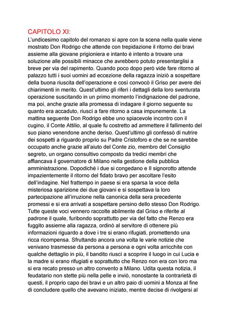 Capitolo XI - CAPITOLO XI: L’undicesimo capitolo del romanzo si apre