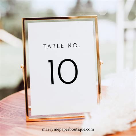 Table Numbers Template Editable Template Elegant Wedding Table