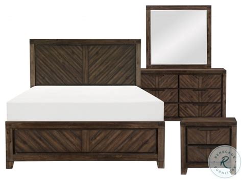 Parnell Distressed And Wire Brushed Coffee Panel Bedroom