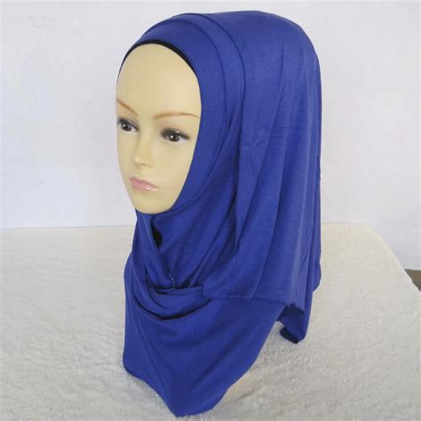 muslim shawl plain long cotton jersey turban lycra dubai dark gray headscarf arab islamic abaya