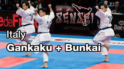 italy male team kata gankaku bunkai final 21st wkf world karate championships paris bercy