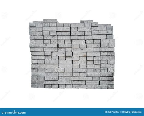 Stacked Gray Silicate Brick Isolated On White Background Stock Image